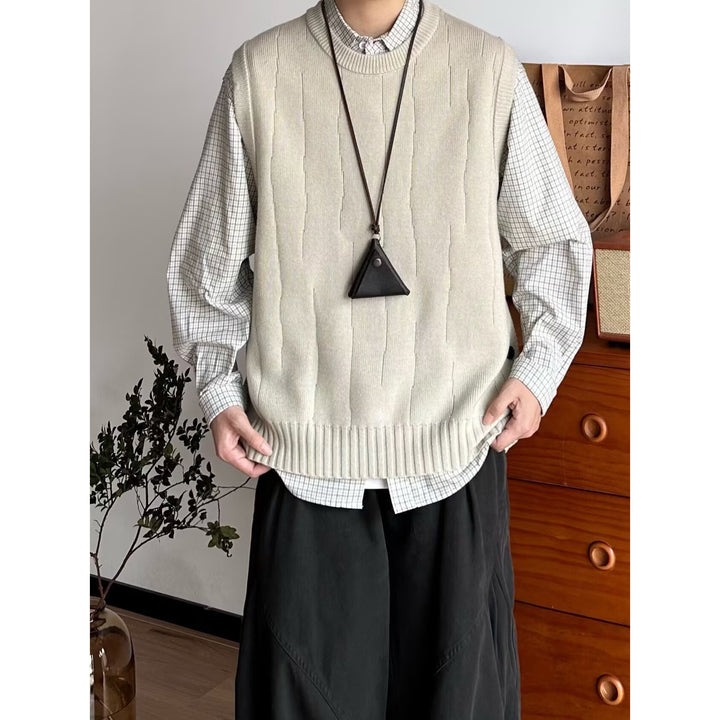 Damen Modische Strickweste mit Knopfdetails Drune