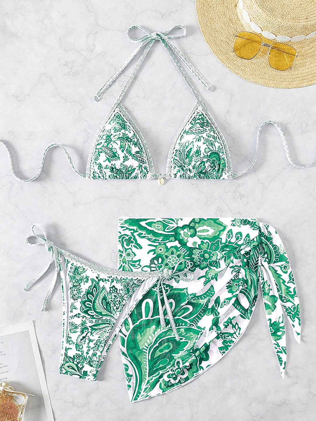 Damen Triangel-Bikini-Set mit voluminösen Rüschen Drune
