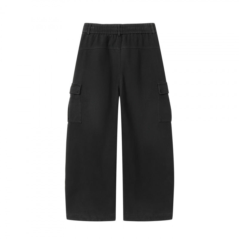 Damen Weite Cargo-Hose mit Tunnelzugbund, aufgesetzten Pattentaschen und weitem Bein Drune