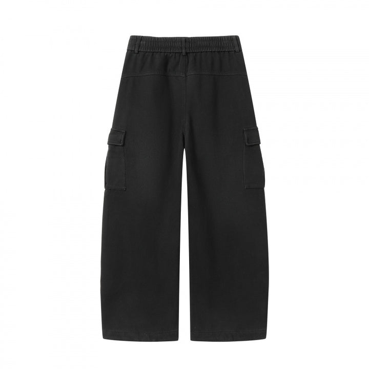 Damen Weite Cargo-Hose mit Tunnelzugbund, aufgesetzten Pattentaschen und weitem Bein Drune
