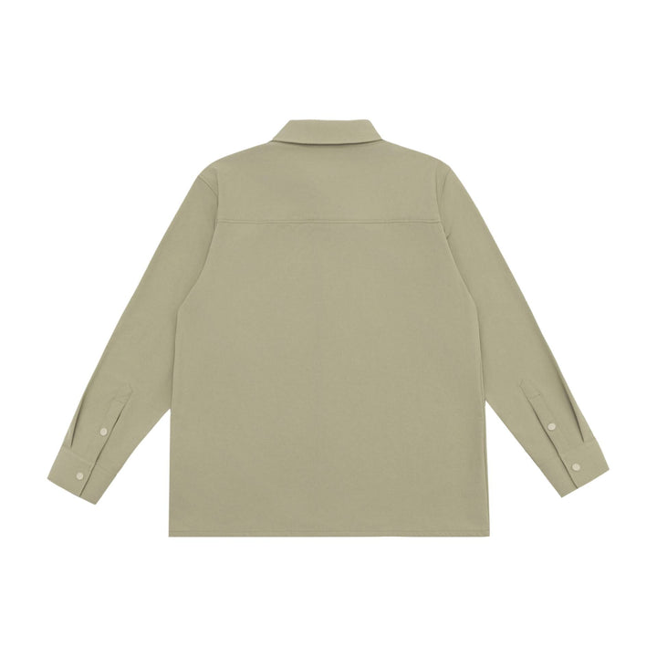 Unisex Longline-Hemdjacke im Boxy-Schnitt aus schwerer Sweatqualität mit verdeckter Druckknopfleiste Drune