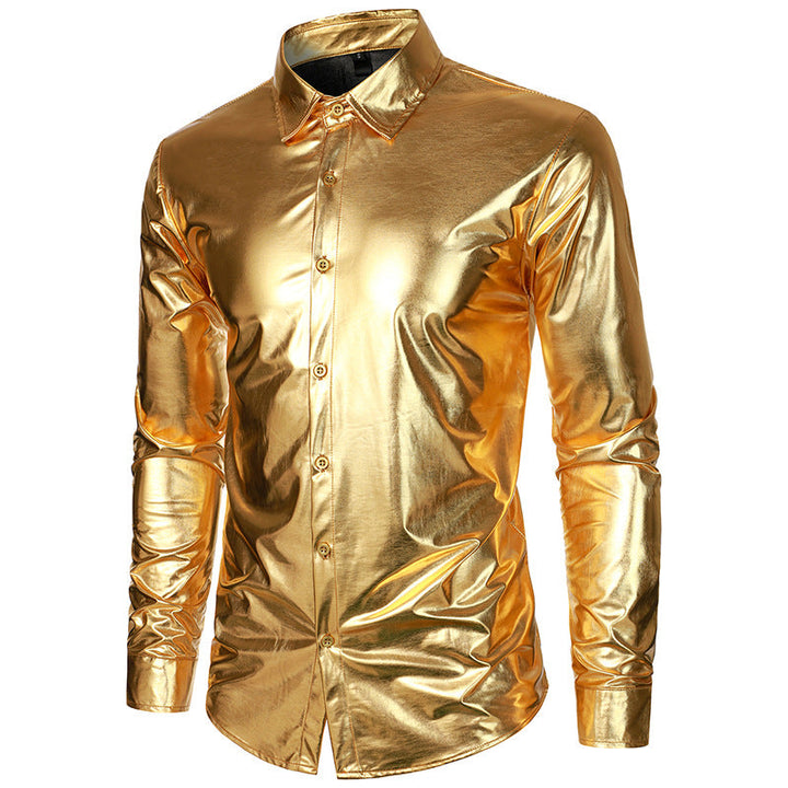 Herren Metallic Hemd Drune