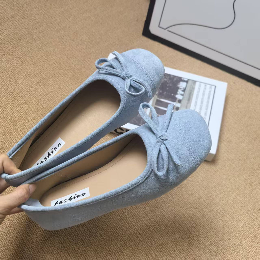 Damen Ballerinas mit elegantem Glanz und verspieltem Schleifendetail Drune