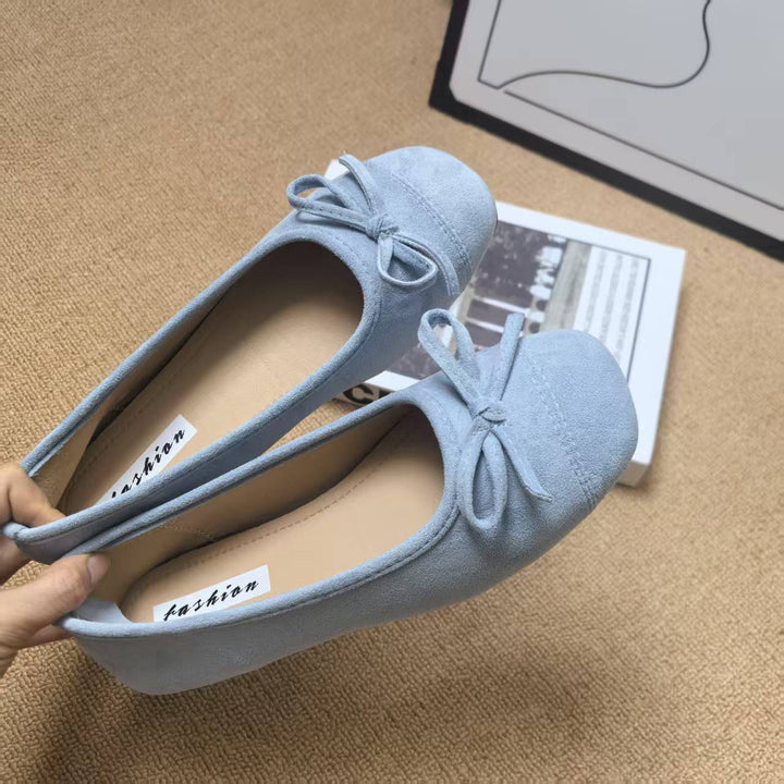 Damen Ballerinas mit elegantem Glanz und verspieltem Schleifendetail Drune