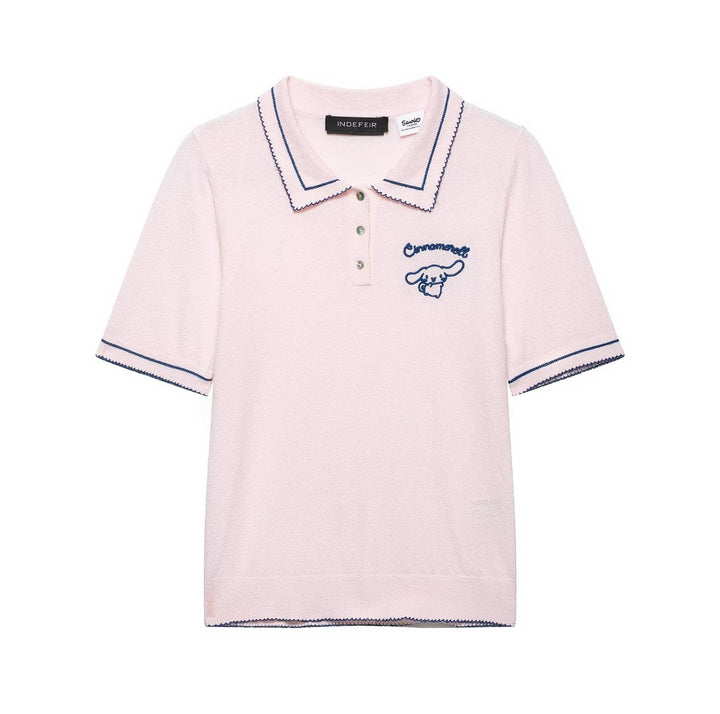 Damen Polo-Shirt mit feiner Struktur und gesticktem Motiv Drune