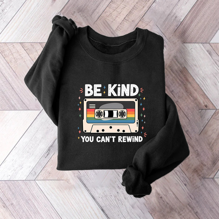 Damen Sweatshirt mit Vintage-Kassettenmotiv und inspirierendem Schriftzug Drune