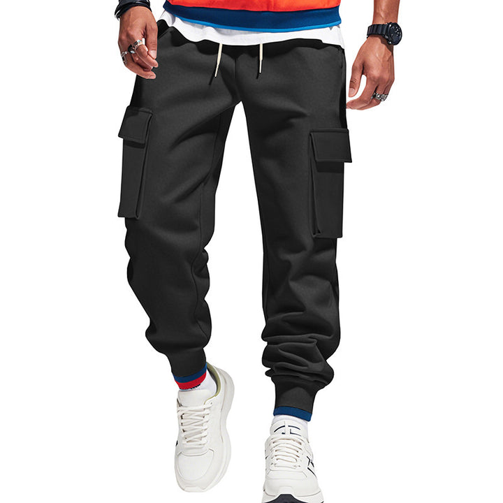 Herren nan Cargo-Jogginghose mit mehrfachen Cargotaschen und elastischem Bund Drune