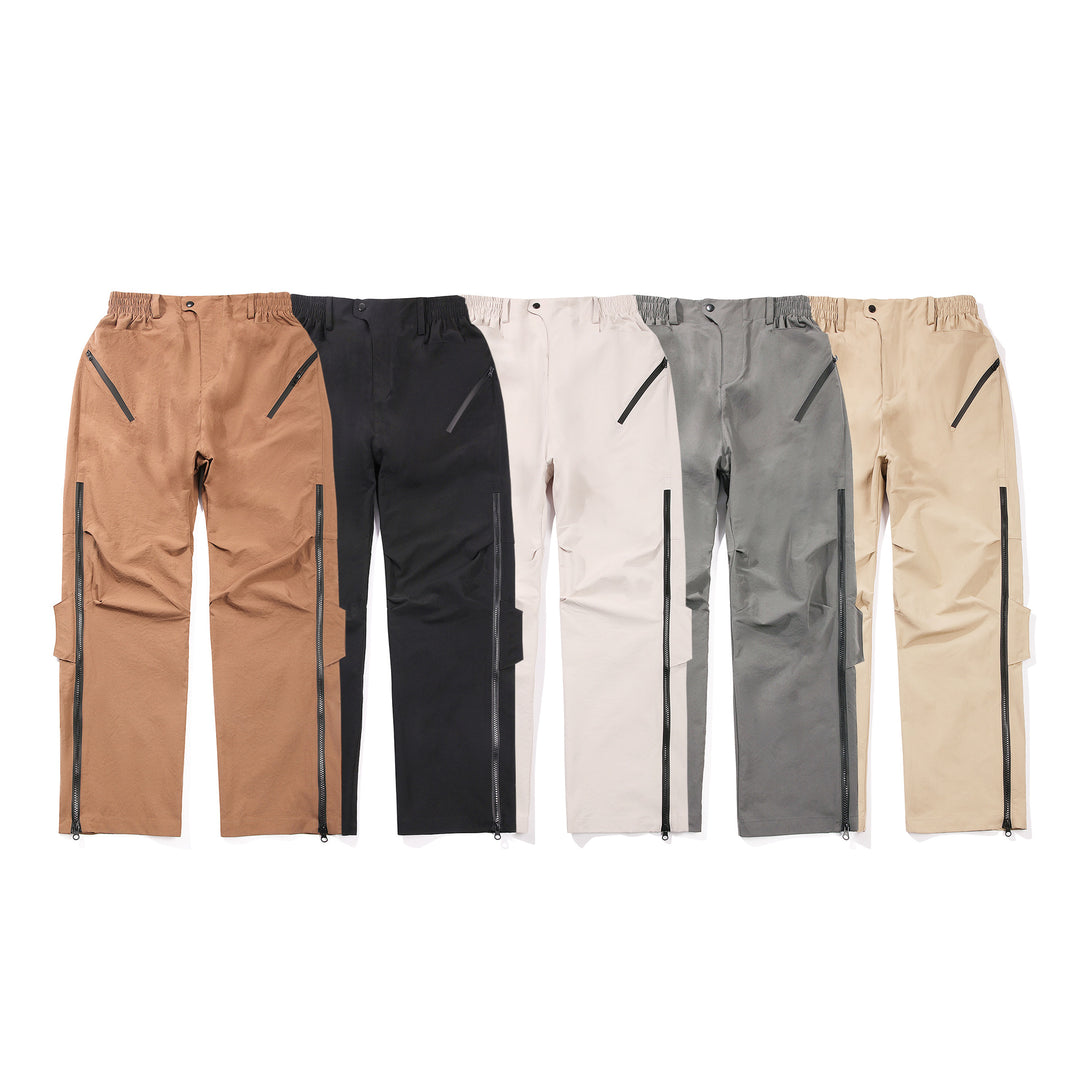 Herren Multifunktionale Tech‑Cargo‑Hose mit seitlichen Zippern, elastischem Bund und taktischen Pattentaschen Drune