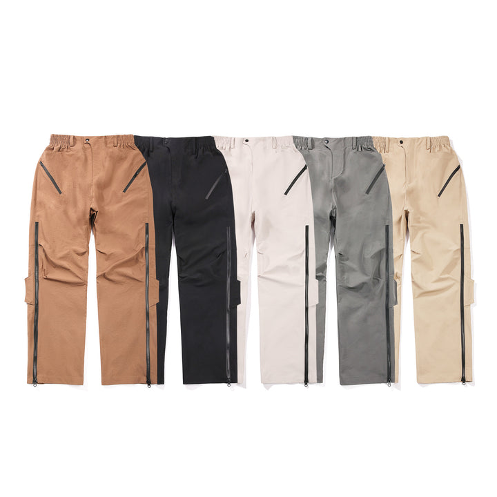 Herren Multifunktionale Tech‑Cargo‑Hose mit seitlichen Zippern, elastischem Bund und taktischen Pattentaschen Drune