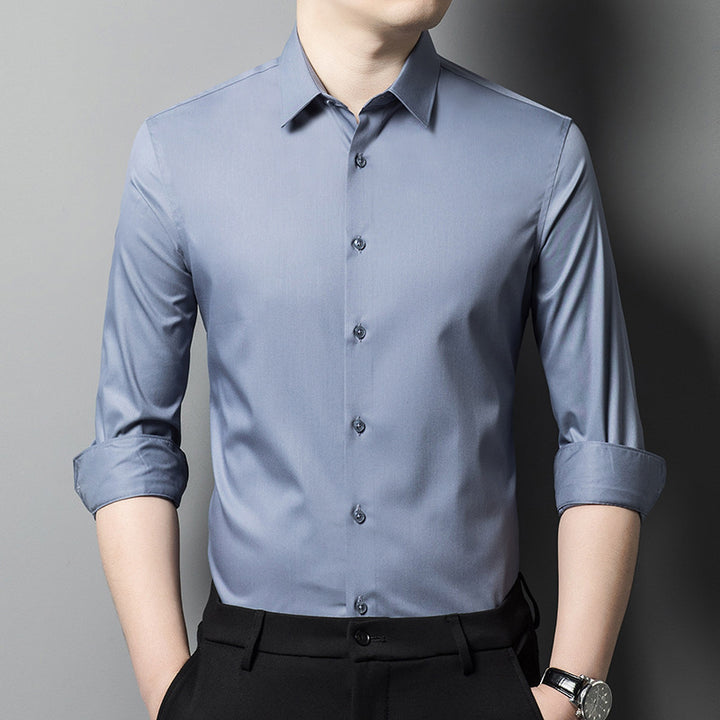 Herren Langarmhemd mit feinem Glanz und bequemer Passform Drune
