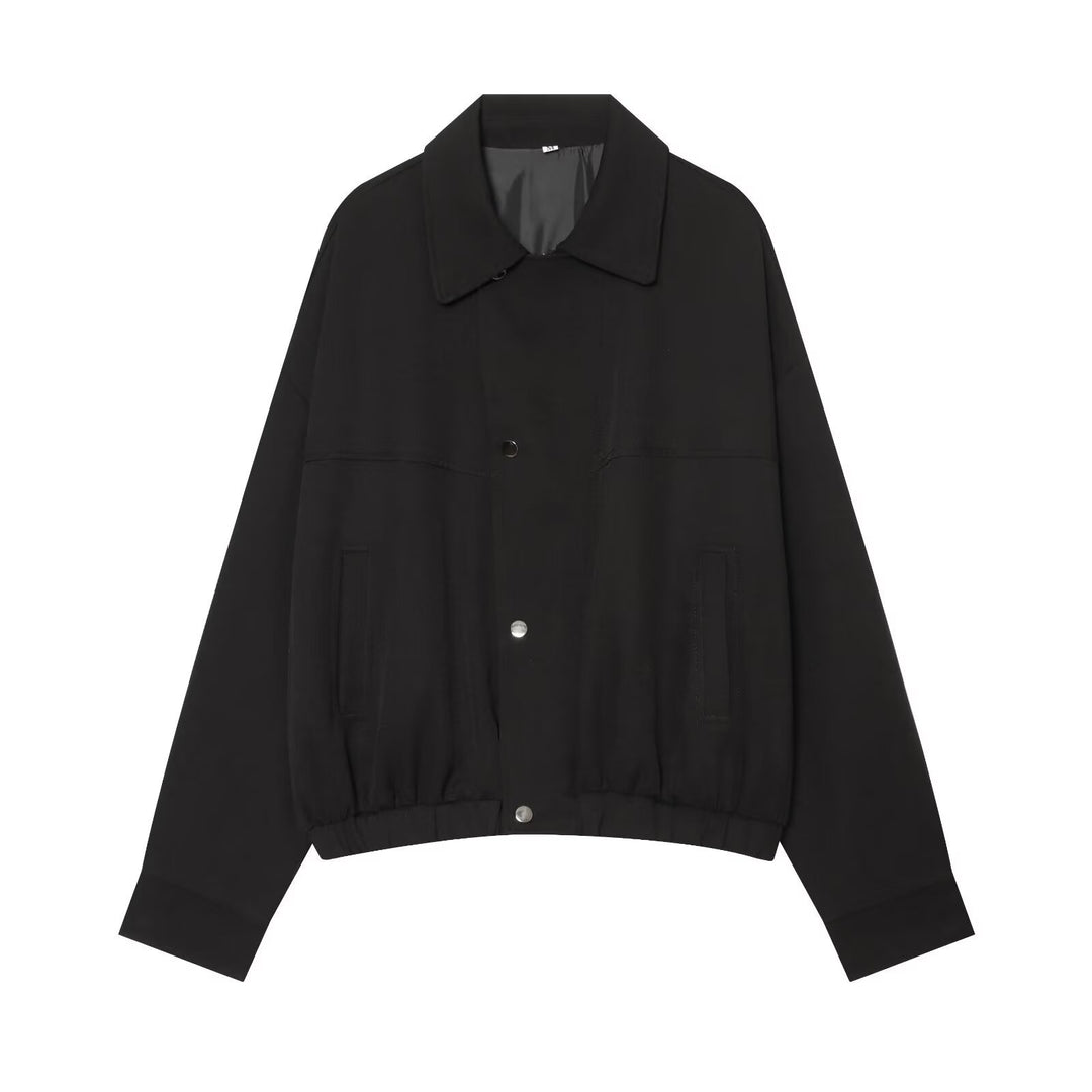 Damen Kurzgeschnittene Utility Blousonjacke mit Tunnelzugbund und aufgesetzten Eingrifftaschen Drune