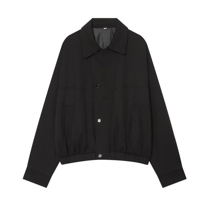 Damen Kurzgeschnittene Utility Blousonjacke mit Tunnelzugbund und aufgesetzten Eingrifftaschen Drune