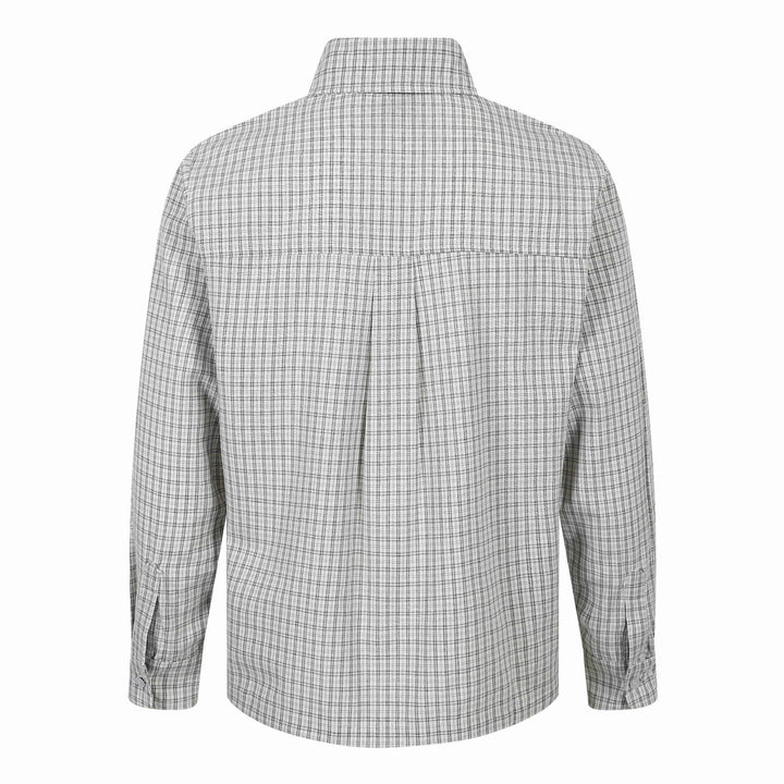 Herren Kariertes Gingham-Hemd mit Button-Down-Kragen und Bruststickerei Drune