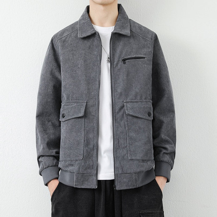 Herren Lässige Cordjacke mit praktischen Taschen Drune