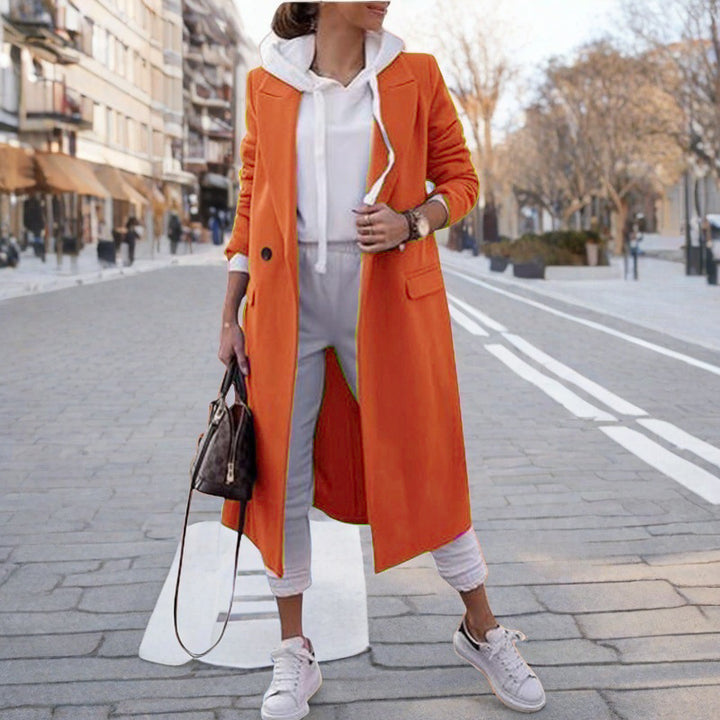 Damen eleganter trenchcoat mit Kapuze Drune