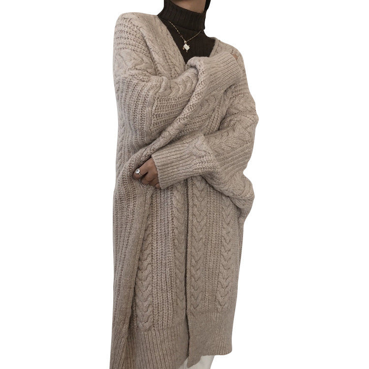 Damen Grobstrick Cardigan mit zipfähnlichem Design und komfortabler Passform Drune