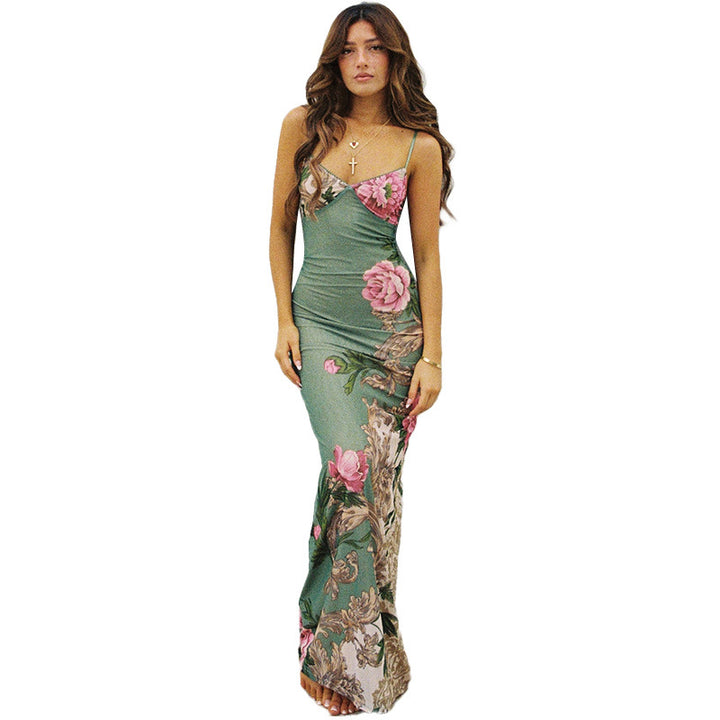 Damen Elegantes Maxikleid mit floralem Design Drune