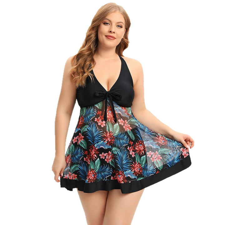 Damen Badeanzug mit floralem Überwurf Drune