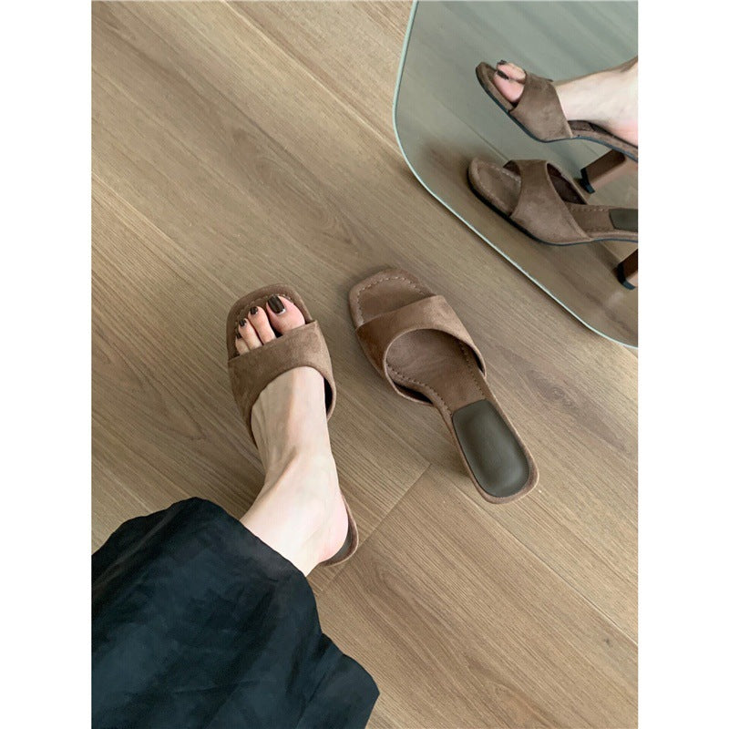 Damen Komfortable High Heel Mules Drune