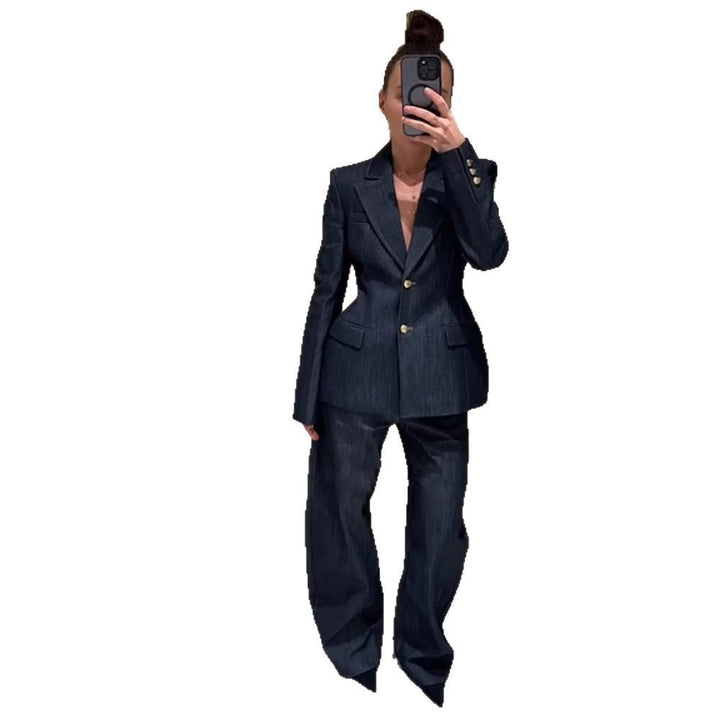 Damen Jeansblazer im modernen Look mit tailliertem Schnitt und praktischen Taschen Drune