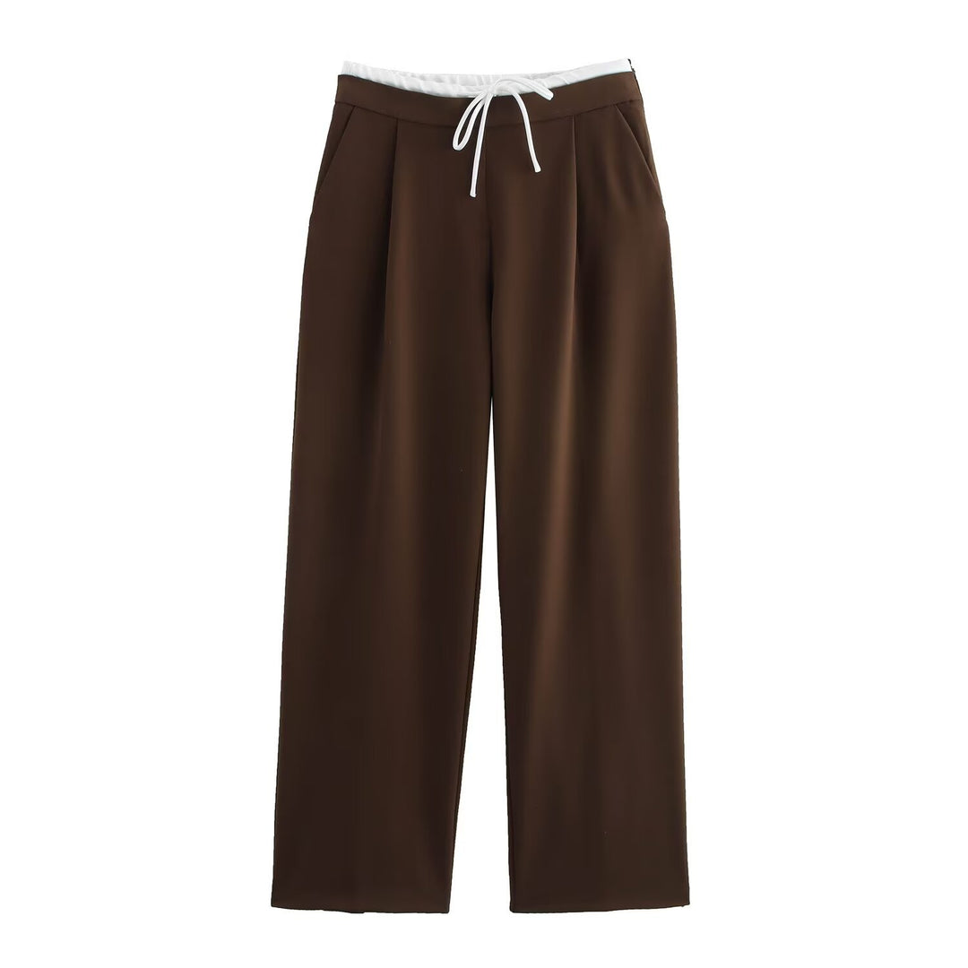 Damen 60+ weite Highwaist Palazzohose mit Tunnelzugbund und Bügelfalte Drune
