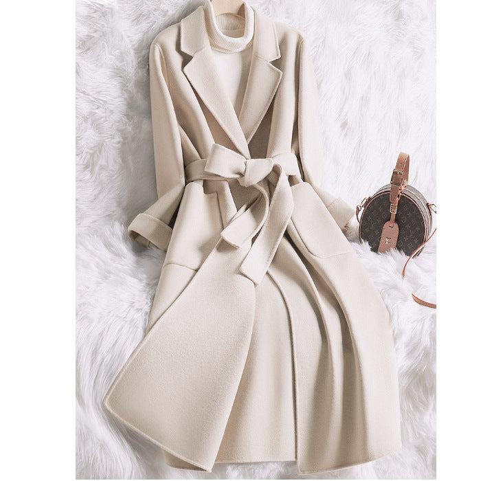 Damen Übergroßer Wollmantel mit elegantem Schnitt und praktischen Taschen