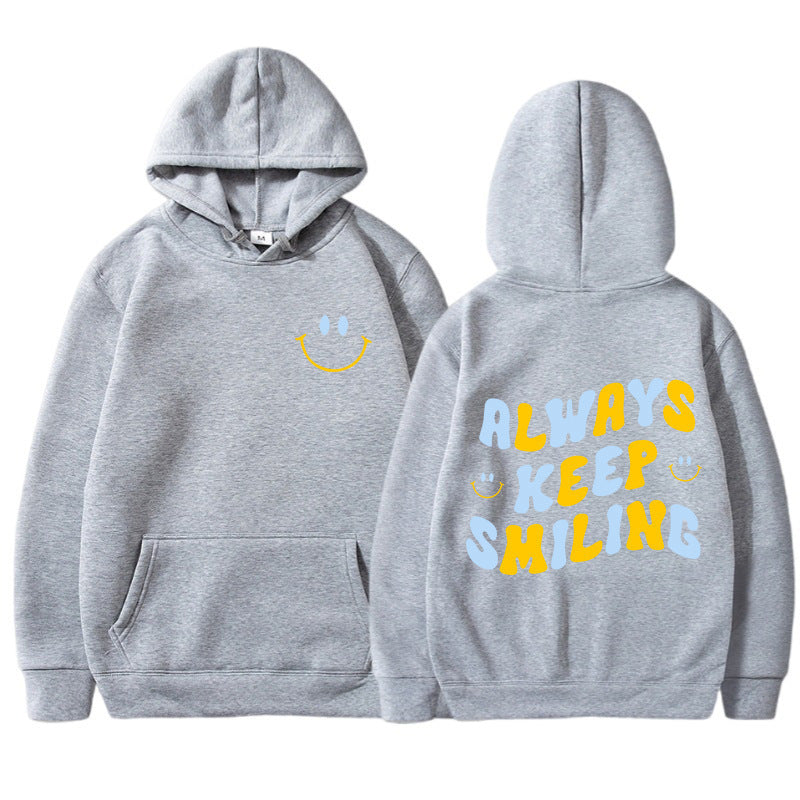 Damen Kapuzenpullover mit fröhlichem Schriftzug und praktischen Kängurutaschen Drune