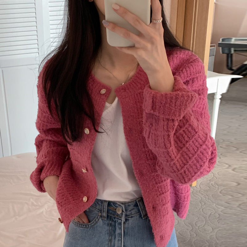Damen lässige Strickjacke mit strukturiertem Design Drune