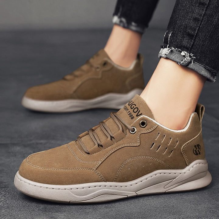 Herren urbane Retro-Cupsohlen-Sneaker aus Mikrofaser-Wildleder mit belüftetem Schaft Drune