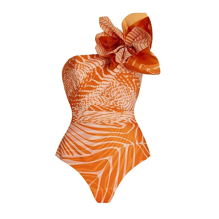 Damen Bikiniset mit asymmetrischem Oberteil und fließendem Maxirock Drune