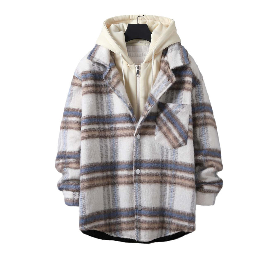 Damen lässige Karojacke mit weichem Futter und praktischen Taschen Drune