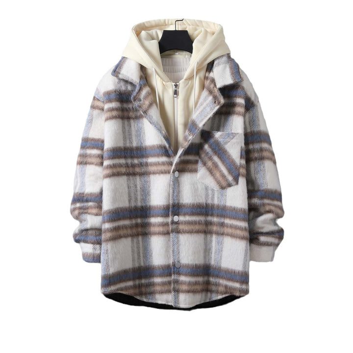 Damen lässige Karojacke mit weichem Futter und praktischen Taschen Drune
