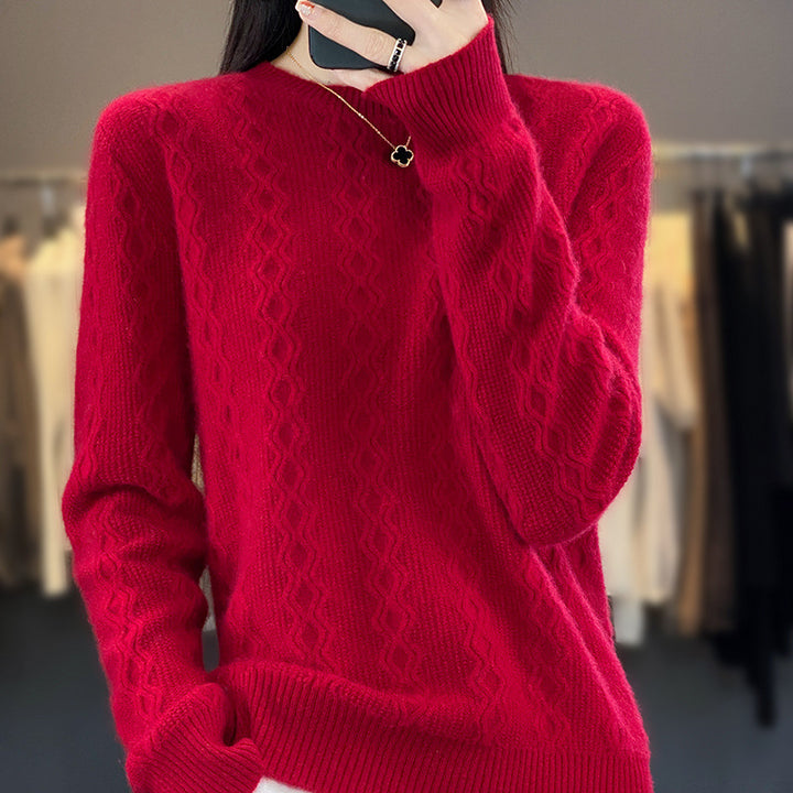 Damen Zopfmuster-Feinstrickpullover mit feiner Struktur und kastiger Silhouette Drune