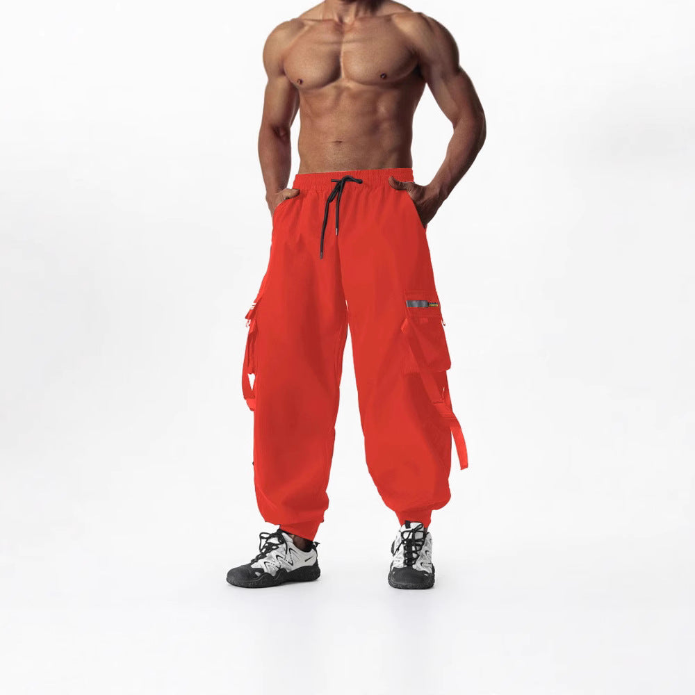 Herren Utility-Cargo-Jogginghose mit Tunnelzug, Beinschnallen & Mehrfachtaschen Drune