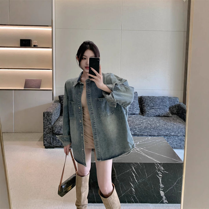 Damen Oversize Denim Hemd Drune
