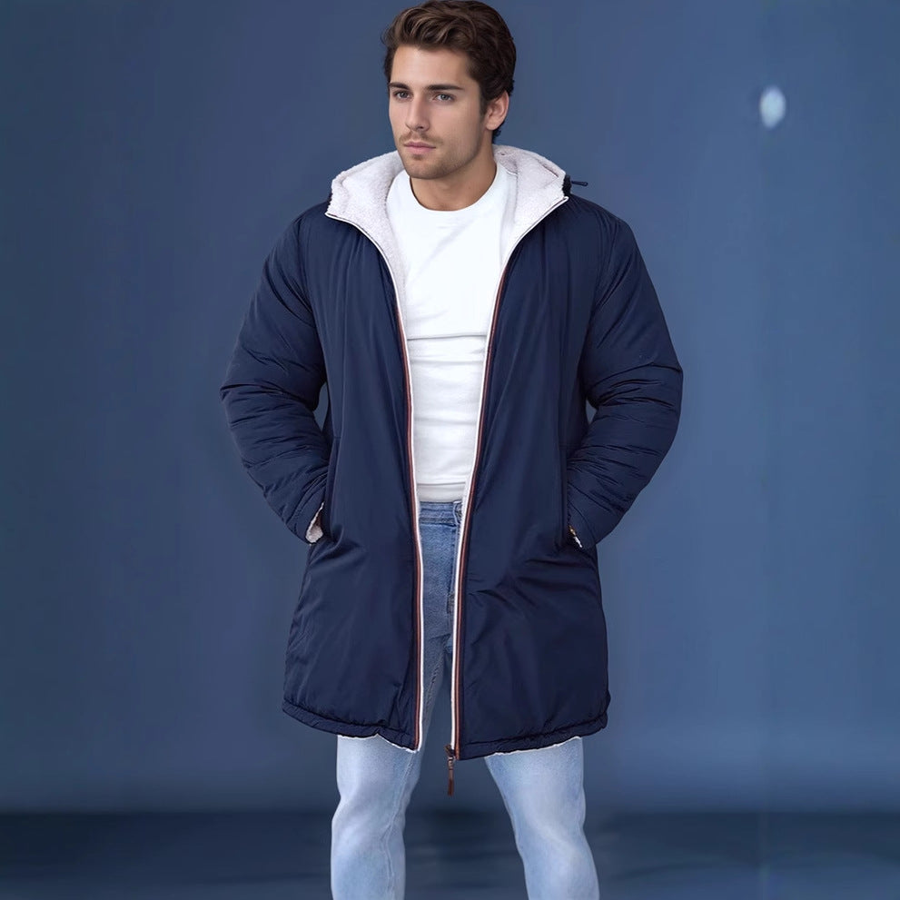 Herren Wendbarer Steppmantel mit Kapuze und praktischen Taschen Drune