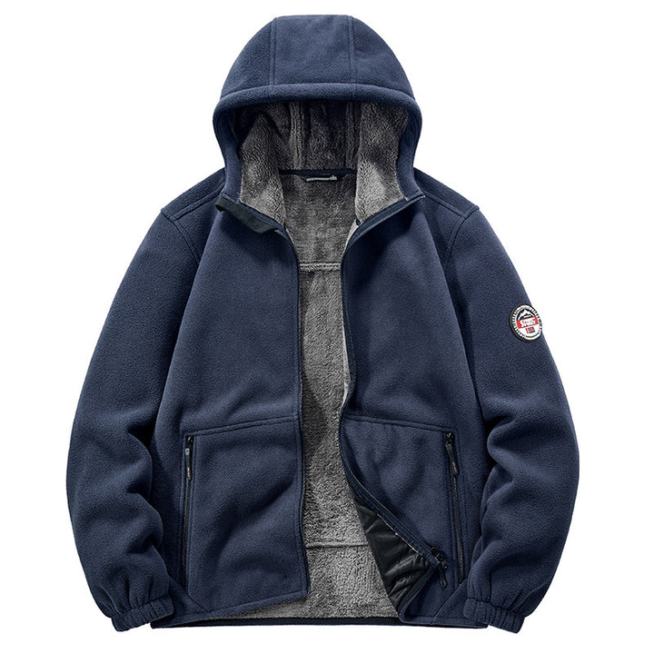 Herren Thermo-Fleece-Hoodie mit isolierendem Sherpa-Besatz und verdeckten Reißverschlusstaschen Drune