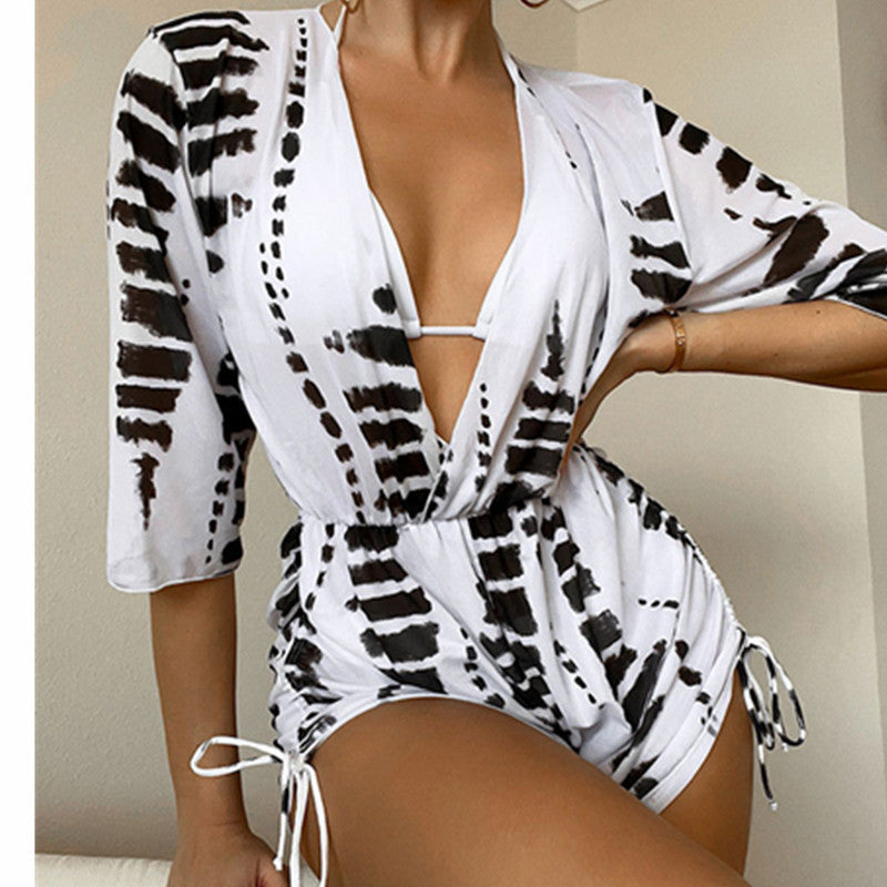 Damen Strand-Overall mit floralem Muster Drune