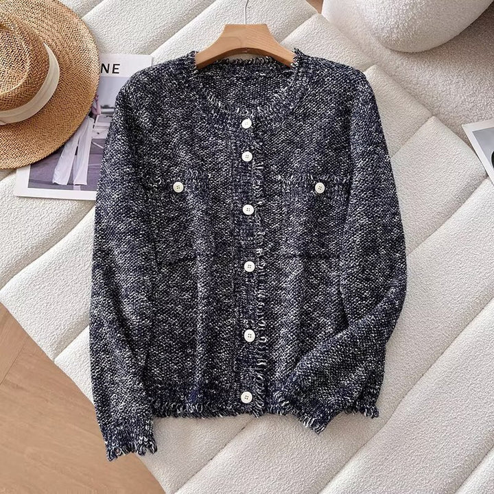 Damen Strickjacke mit durchgehendem Knopfverschluss und elegantem Design Drune