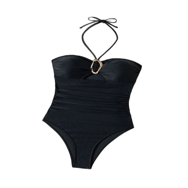 Damen Eleganter Bandeau-Badeanzug mit modischen Cut-Outs und stilvollem Schmuckdetail Drune