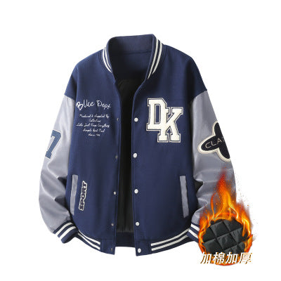 Herren Retro College Varsity Jacke mit gestepptem Thermofutter und Applikationen Drune