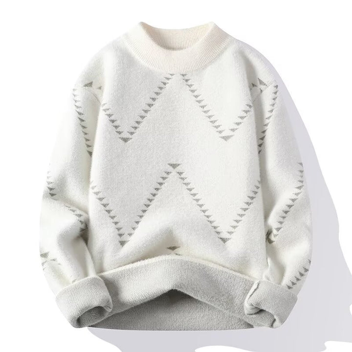 Damen Gemütlicher Strickpullover mit modernem Wellenmuster Drune