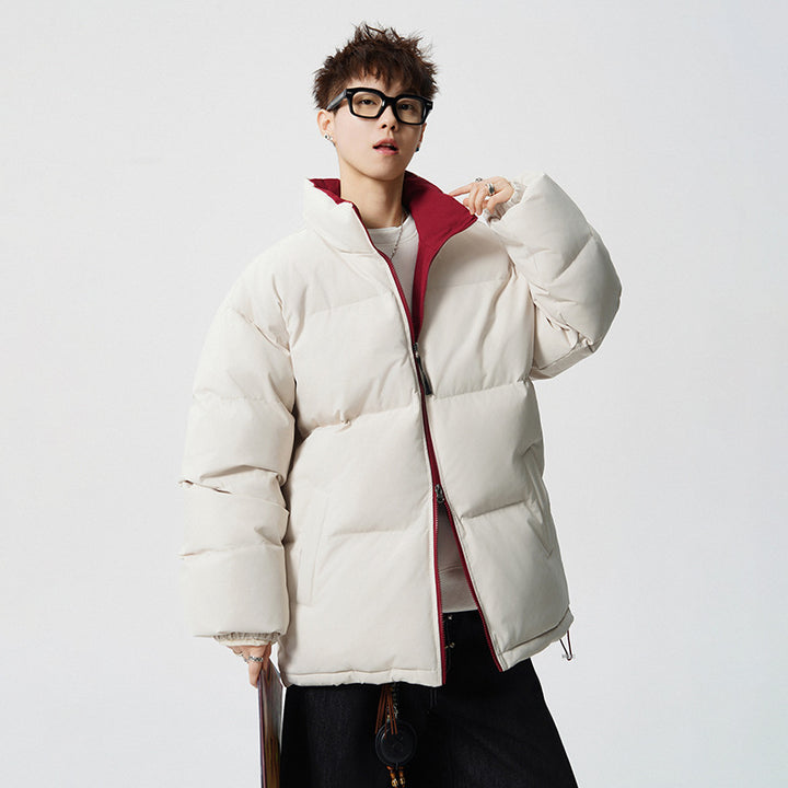 Herren Kurz geschnittene Oversize Steppjacke mit hohem Kragen Drune