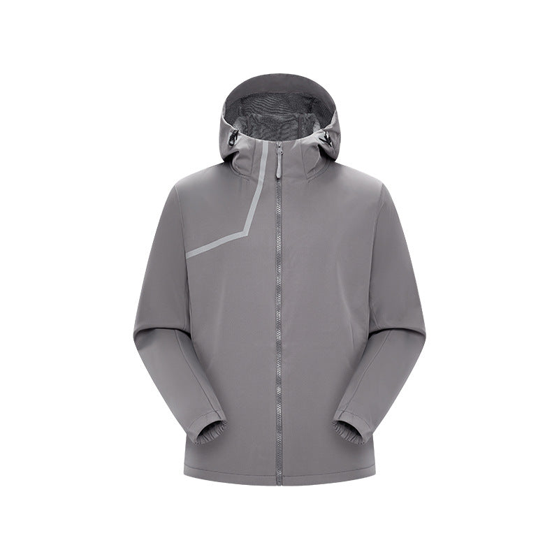 Herren Technische Softshelljacke mit verstellbarer Kapuze und winddichter Membran Drune