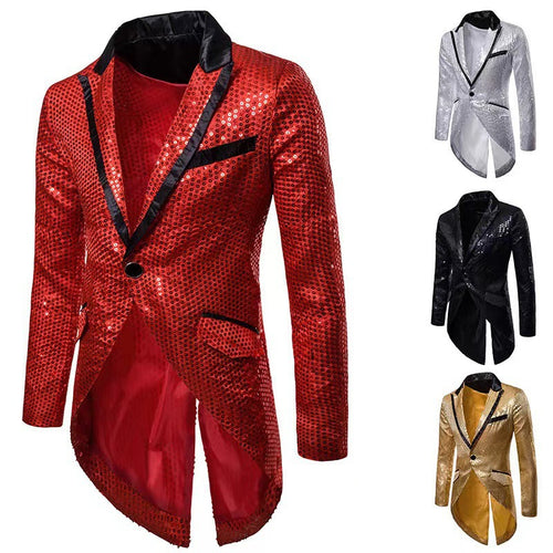 Herren modischer und glänzender Blazer mit schickem Schnitt Drune