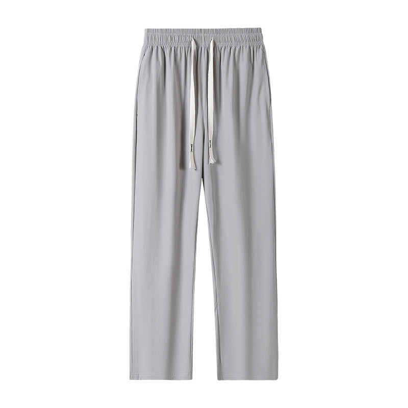 Herren Leichte Relax-Fit-Loungehose aus atmungsaktivem Jersey mit elastischem Tunnelbund, breitem Kordelzug & geripptem Beinabschluss Drune