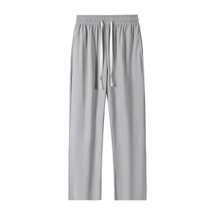 Herren Leichte Relax-Fit-Loungehose aus atmungsaktivem Jersey mit elastischem Tunnelbund, breitem Kordelzug & geripptem Beinabschluss Drune