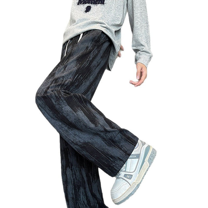 Herren Weit geschnittene Loungehose mit Marmorprint aus strukturiertem Jersey Drune