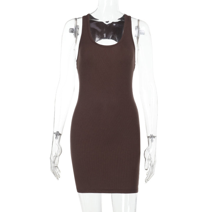 Damen figurbetontes Minikleid mit breiten Trägern Drune