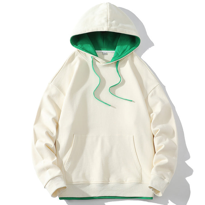 Unisex Oversize‑Kapuzensweatshirt mit Kontrastfutter, Kängurutasche & Tropfenärmeln Drune